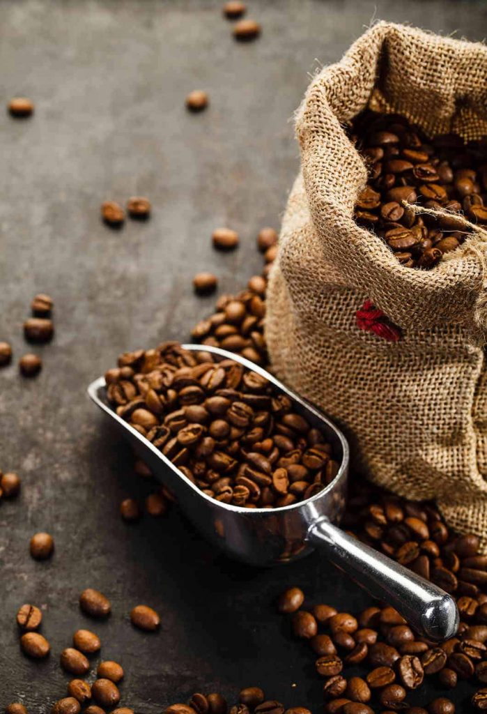 Coffee beans with a scope