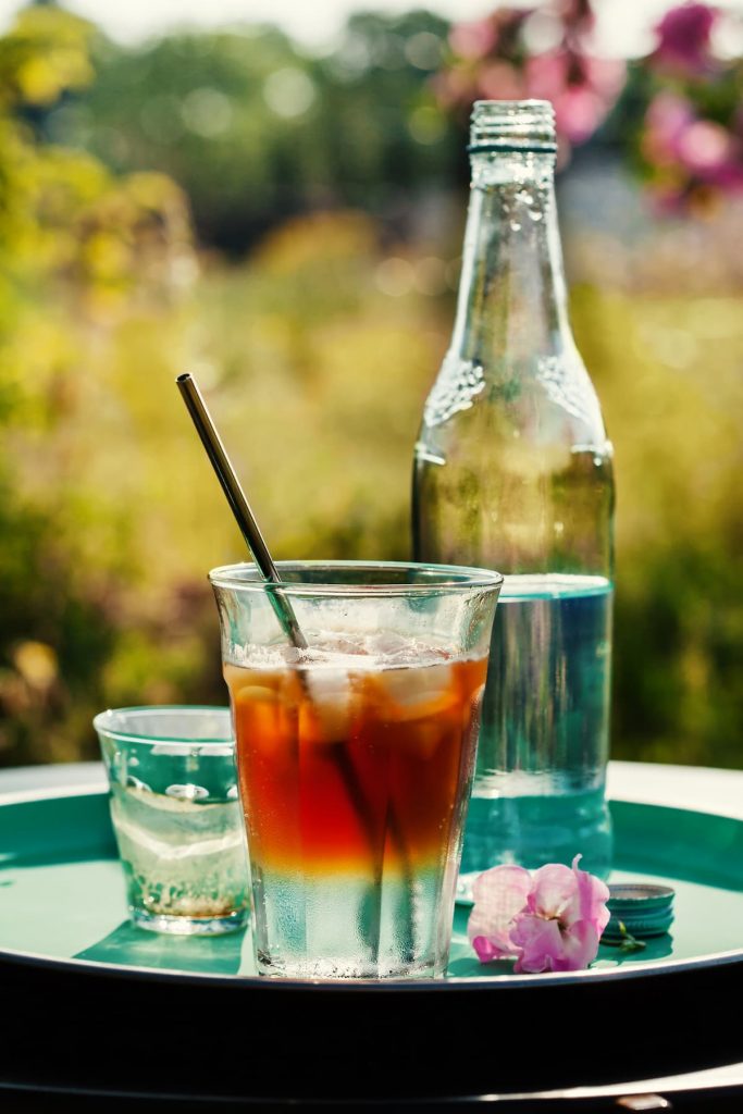 Iced coffee tonic cocktail