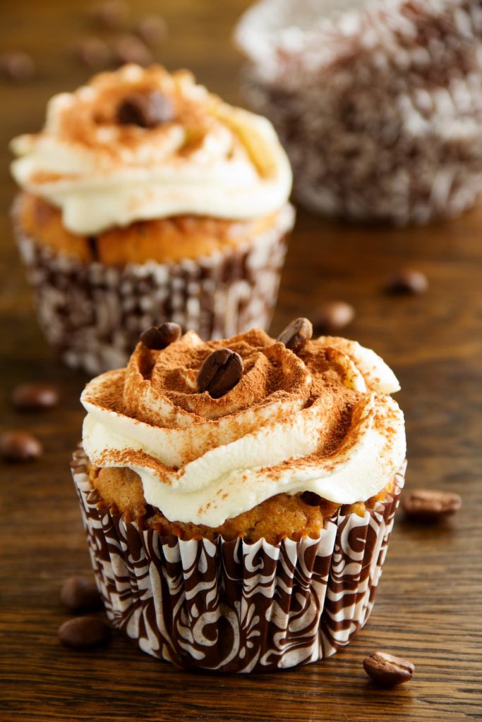 Cupcakes tiramisu with coffee syrup